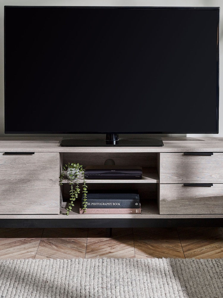 Julian Bowen Grey Oak Bali TV Unit - Image 1 of 6