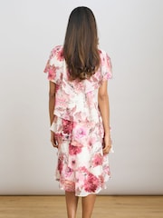 Gina Bacconi Pink Rei Tiered Floral Dress - Image 3 of 10