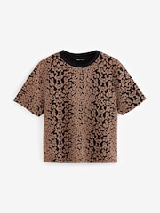 Black/Gold Short Sleeves Glitter T-Shirt - Image 1 of 3