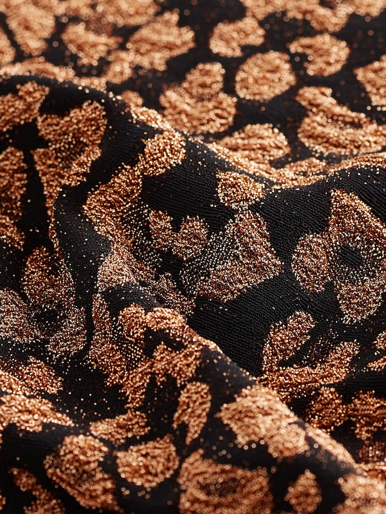 Black/Gold Short Sleeves Glitter T-Shirt - Image 2 of 3
