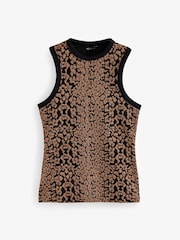 Black/Gold Sleeveless Glitter T-Shirt - Image 2 of 3