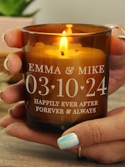 Personalised Special Date Amber Glass Candle by PMC - Image 4 of 4
