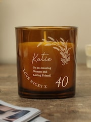 Personalised Birthday Amber Glass Candle by PMC - Image 2 of 4