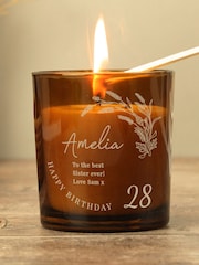 Personalised Birthday Amber Glass Candle by PMC - Image 3 of 4