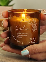 Personalised Birthday Amber Glass Candle by PMC - Image 4 of 4