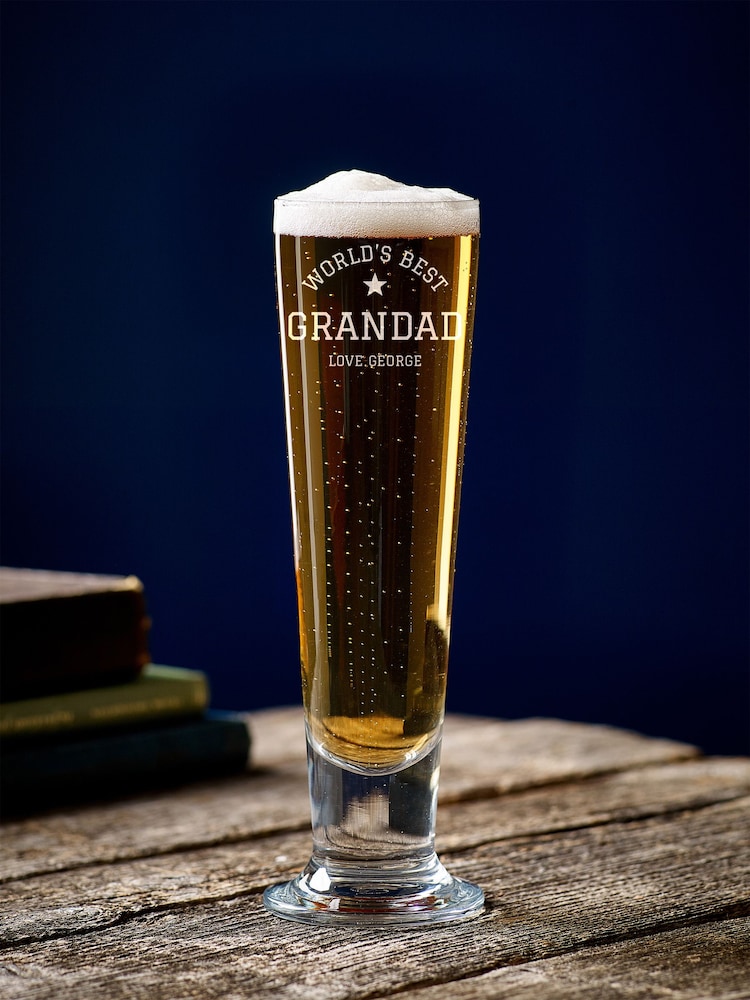 Loveabode Colour Personalised Engraved Fathers Day Beer Glass - Image 1 of 4