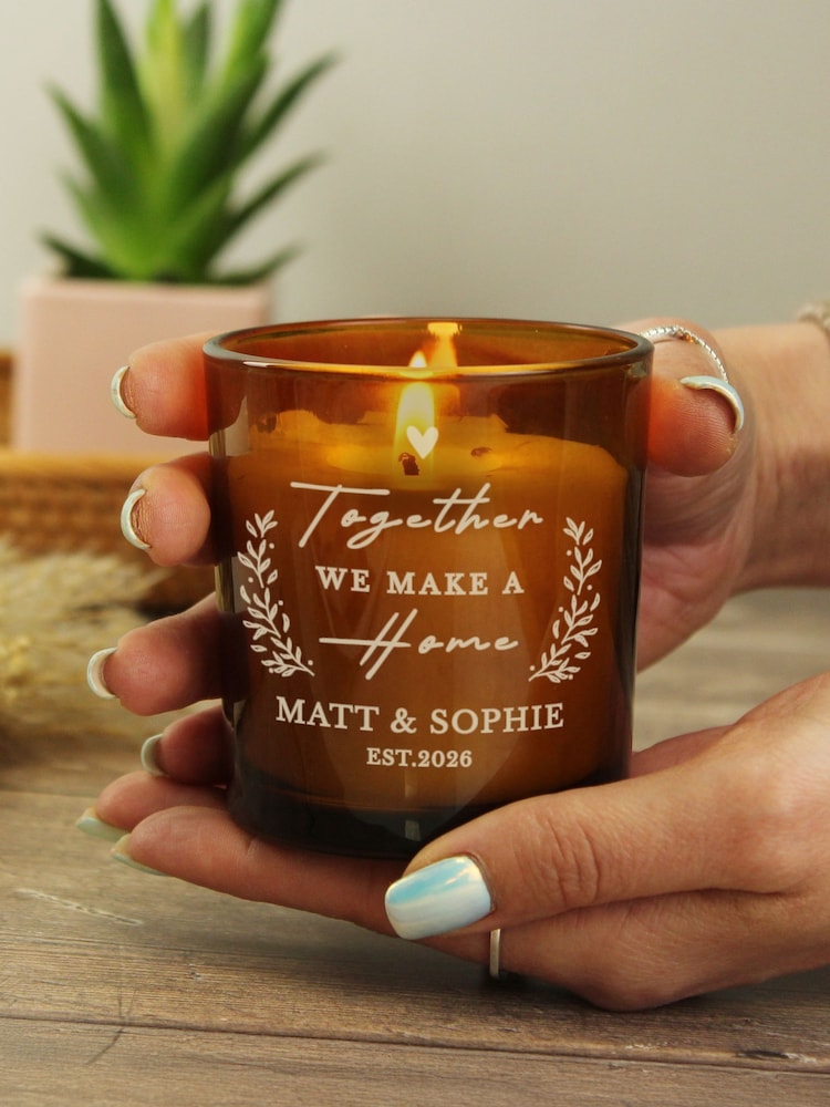 Personalised Home Amber Glass Candle by PMC - Image 3 of 3