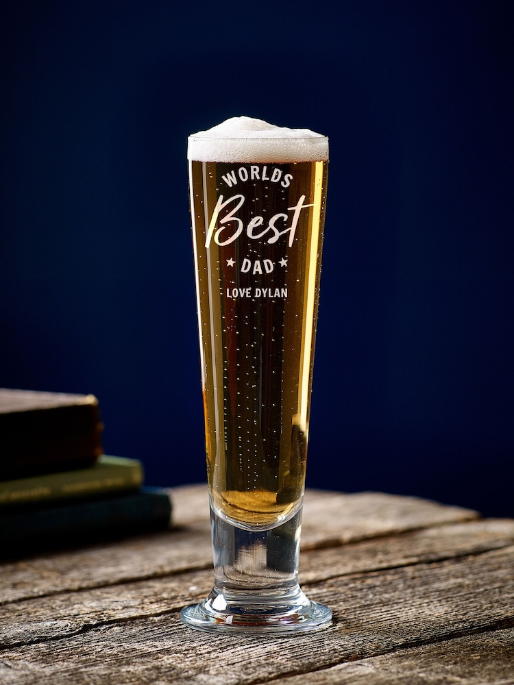 Personalised "Worlds Best" Tall Beer Glass by Loveabode - Image 1 of 4