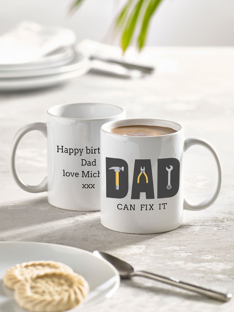 Loveabode Personalised Dad Can Fix It Mug - Image 1 of 4 Loveabode Personalised Dad Can Fix It Mug - Image 1 of 4