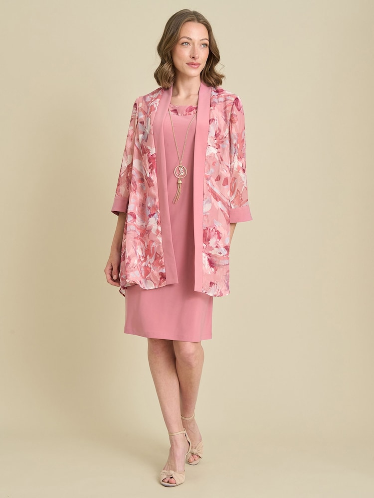Gina Bacconi Pink Reeve Printed Dress And Jacket - Image 1 of 6