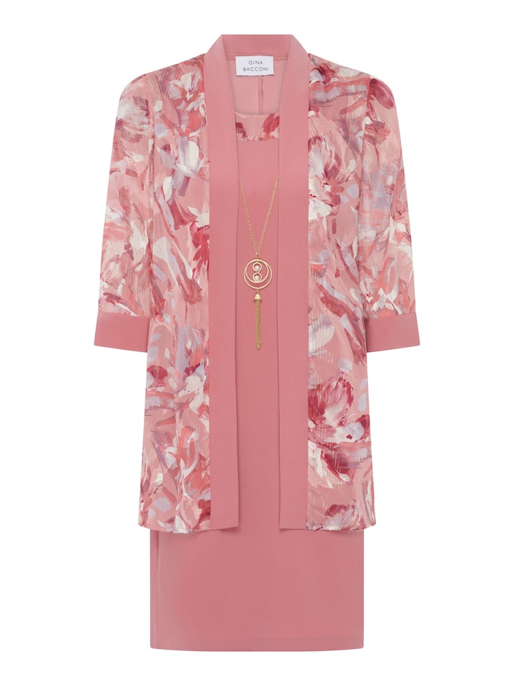 Gina Bacconi Pink Reeve Printed Dress And Jacket - Image 6 of 6