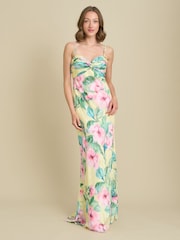 Gina Bacconi Yellow Marge Burnout Print Maxi Dress - Image 1 of 7