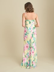 Gina Bacconi Yellow Marge Burnout Print Maxi Dress - Image 3 of 7