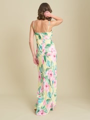 Gina Bacconi Yellow Marge Burnout Print Maxi Dress - Image 5 of 7