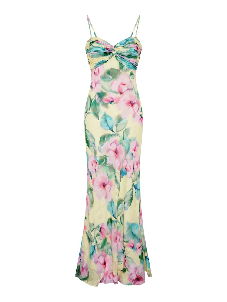 Gina Bacconi Yellow Marge Burnout Print Maxi Dress - Image 7 of 7