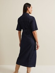 Phase Eight Blue Sonny 100% Cotton Denim Midi Dress - Image 2 of 6