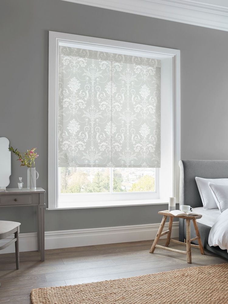 Laura Ashley Grey Josette Sheer Made to Measure Roller Blind - Image 2 of 6
