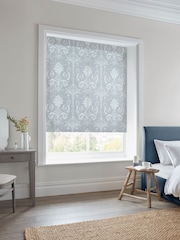 Laura Ashley Blue Josette Sheer Made to Measure Roller Blind - Image 2 of 6