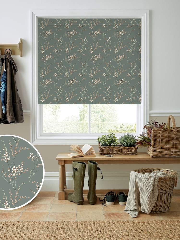 Laura Ashley Fern Green Pussy Willow Made to Measure Roller Blind - Image 1 of 6