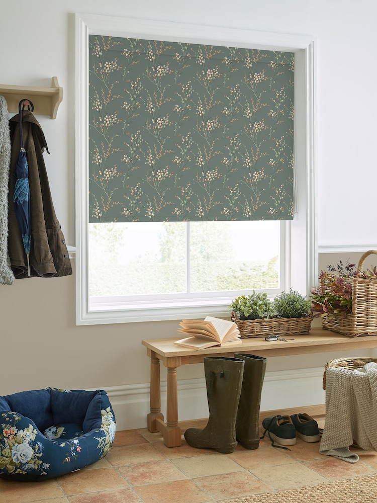 Laura Ashley Fern Green Pussy Willow Made to Measure Roller Blind - Image 2 of 6