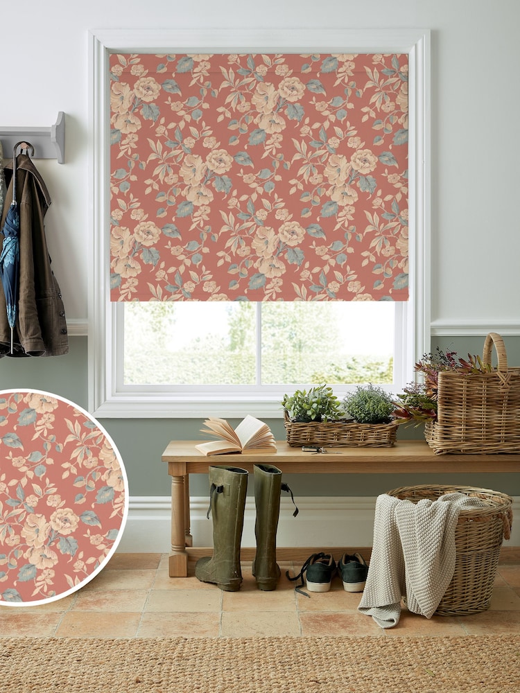Laura Ashley Terracotta Orange Aylworth Trail Made to Measure Roller Blind - Image 1 of 6