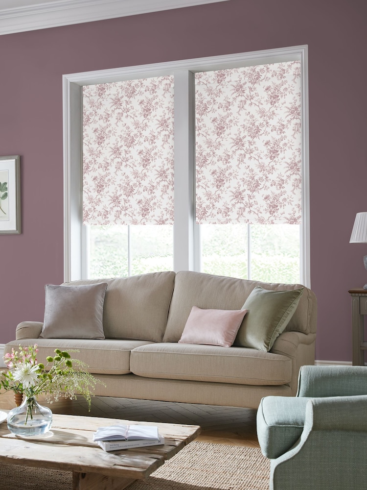Laura Ashley Dark Blush Pink Walled Garden Made to Measure Roller Blind - Image 2 of 6