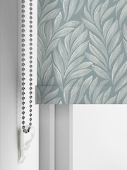Laura Ashley Dark Duck Egg Blue Coulderton Leaves Made to Measure Roller Blind - Image 4 of 6