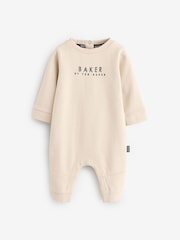 Baker by Ted Baker Stone Long Sleeve 100% Cotton Romper - Image 1 of 4