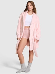 Victoria's Secret PINK Angel Pink Hearts Cosy Long Sleeve Dressing Gown - Image 1 of 3