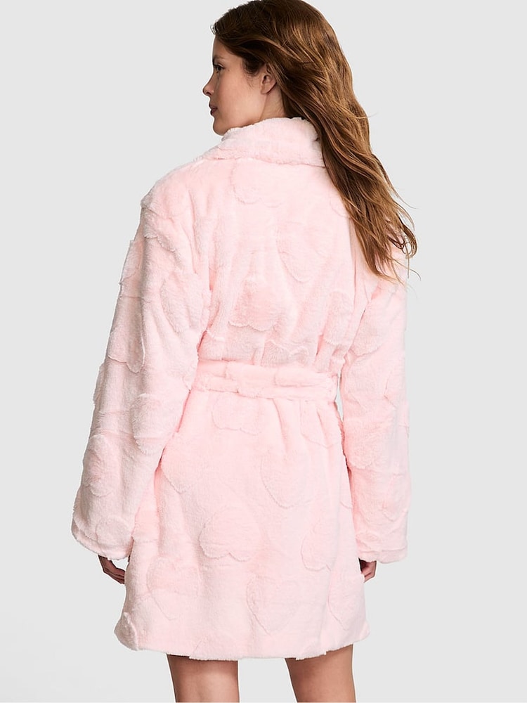 Victoria's Secret PINK Angel Pink Hearts Cosy Long Sleeve Dressing Gown - Image 2 of 3
