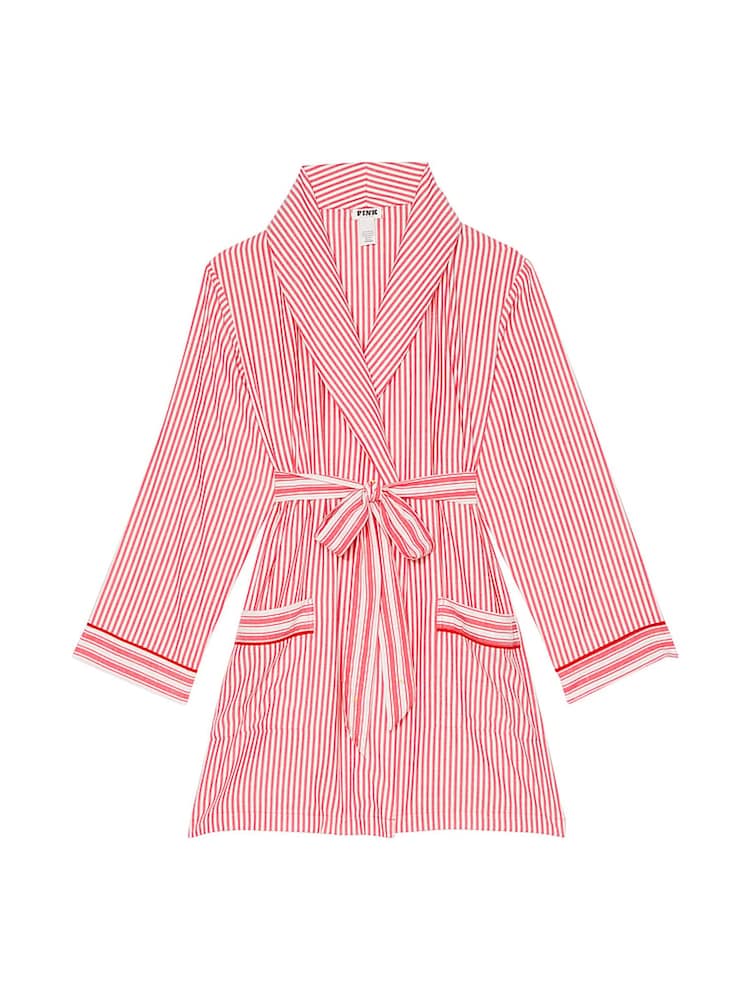 Victoria's Secret PINK Vermillion Red Flannel Robe - Image 3 of 3