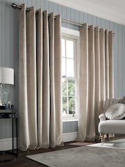 Laura Ashley Truffle Natural Middleton Velvet Made to Measure Curtains - Image 1 of 9