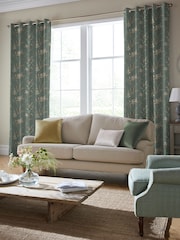 Laura Ashley Fern Green Pussy Willow Made to Measure 100% Cotton Curtains - Image 1 of 9