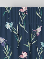 Laura Ashley Midnight Navy Blue Hawling Irises Made to Measure 100% Cotton Curtains - Image 6 of 9