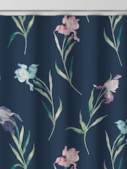 Laura Ashley Midnight Navy Blue Hawling Irises Made to Measure 100% Cotton Curtains - Image 8 of 9