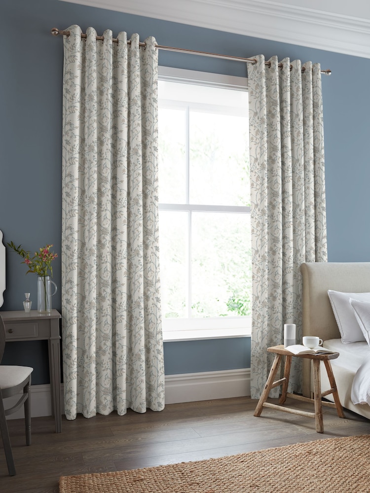 Laura Ashley Natural Fennelton Made to Measure 100% Cotton Curtains - Image 1 of 9