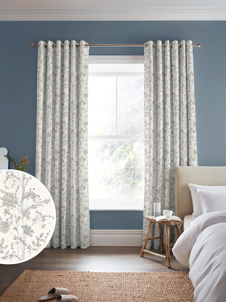 Laura Ashley Natural Fennelton Made to Measure 100% Cotton Curtains - Image 2 of 9