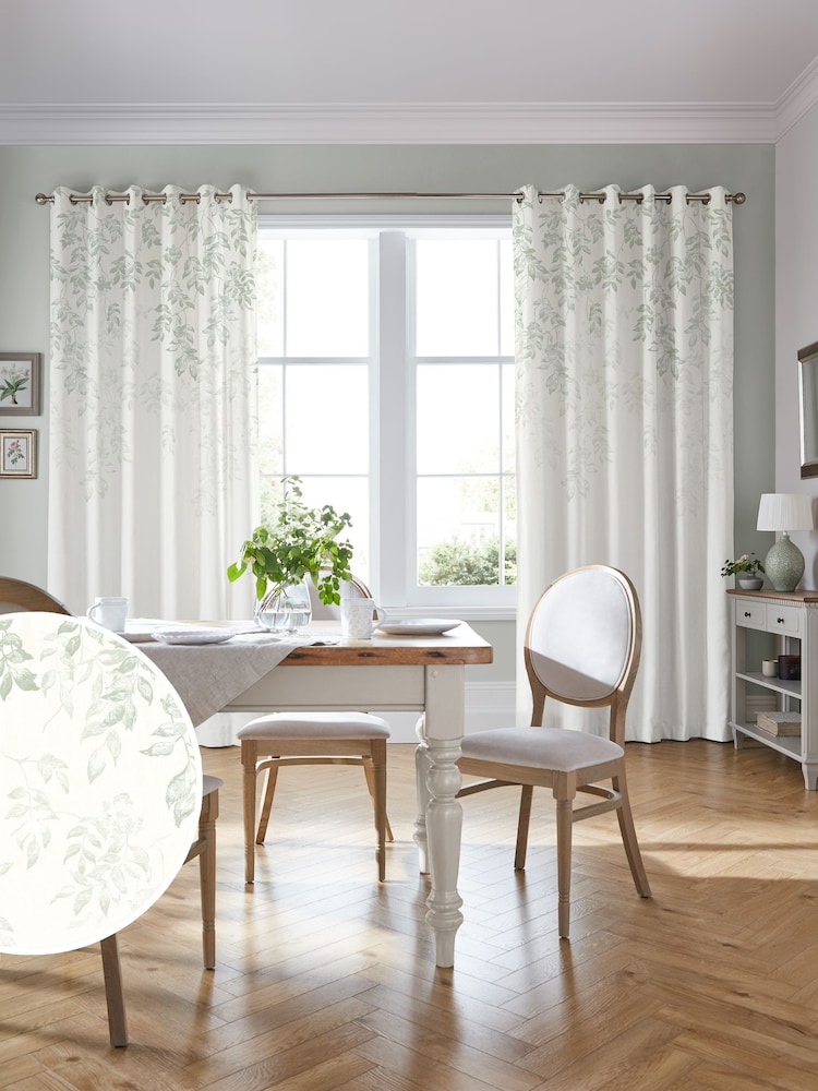 Laura Ashley Natural Lockwood Made to Measure 100% Cotton Curtains - Image 2 of 9