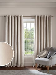 Laura Ashley Natural Middleton Velvet Made to Measure Curtains - Image 1 of 9