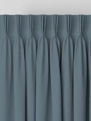 Laura Ashley Newport Blue Middleton Velvet Made to Measure Curtains - Image 5 of 9