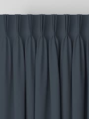 Laura Ashley Midnight Seaspray Blue Middleton Velvet Made to Measure Curtains - Image 3 of 9