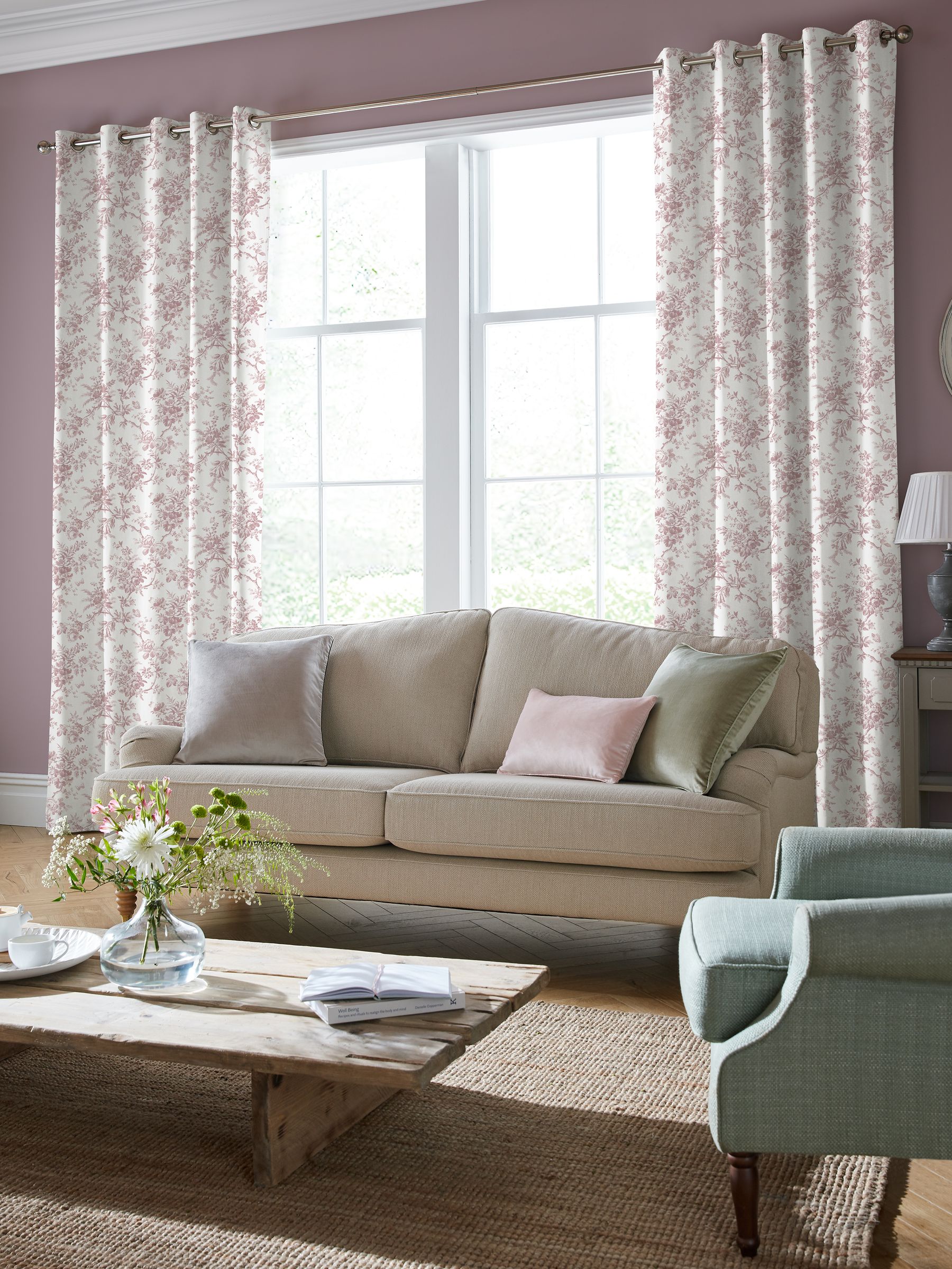 Buy Laura Ashley Dark Blush Pink Walled Garden Made to Measure