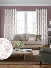 Laura Ashley Dark Blush Pink Walled Garden Made to Measure 100% Cotton Curtains - Image 2 of 9