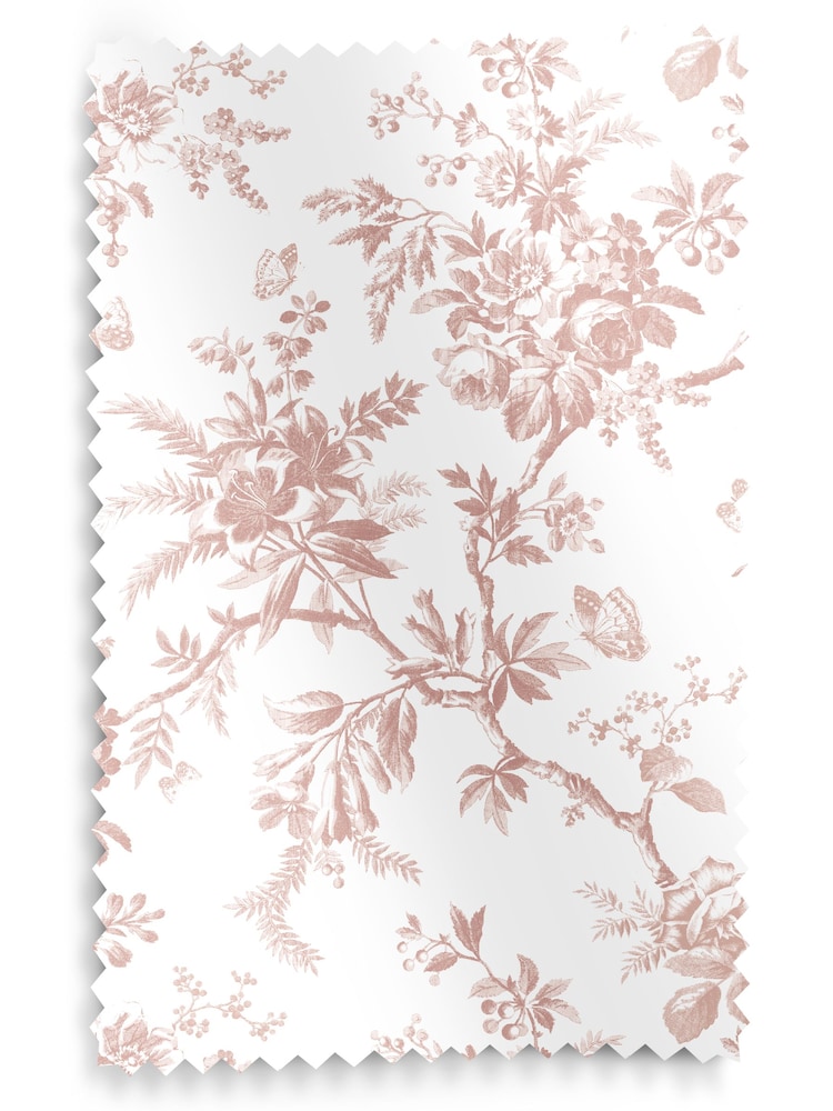 Laura Ashley Dark Blush Pink Walled Garden Made to Measure 100% Cotton Curtains - Image 9 of 9