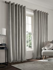 Laura Ashley Pale French Grey Middleton Velvet Made to Measure Curtains - Image 1 of 9