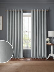 Laura Ashley Steel Grey Middleton Velvet Made to Measure Curtains - Image 1 of 9