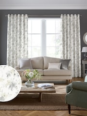 Laura Ashley Natural Fleetham Haze Made to Measure 100% Cotton Curtains - Image 1 of 9