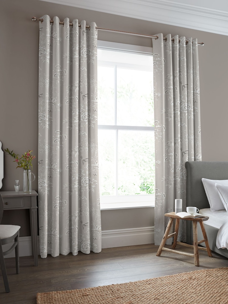 Laura Ashley Natural Rowshaw Garden Made to Measure 100% Cotton Curtains - Image 2 of 9