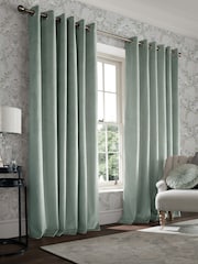 Laura Ashley Sage Green Middleton Velvet Made to Measure Curtains - Image 1 of 9