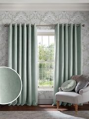 Laura Ashley Sage Green Middleton Velvet Made to Measure Curtains - Image 2 of 9